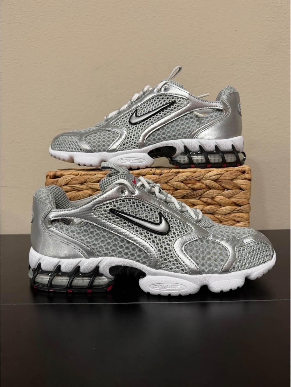 Size 9.5 - Nike Zoom Spiridon Caged 2 “Metallic Silver”
